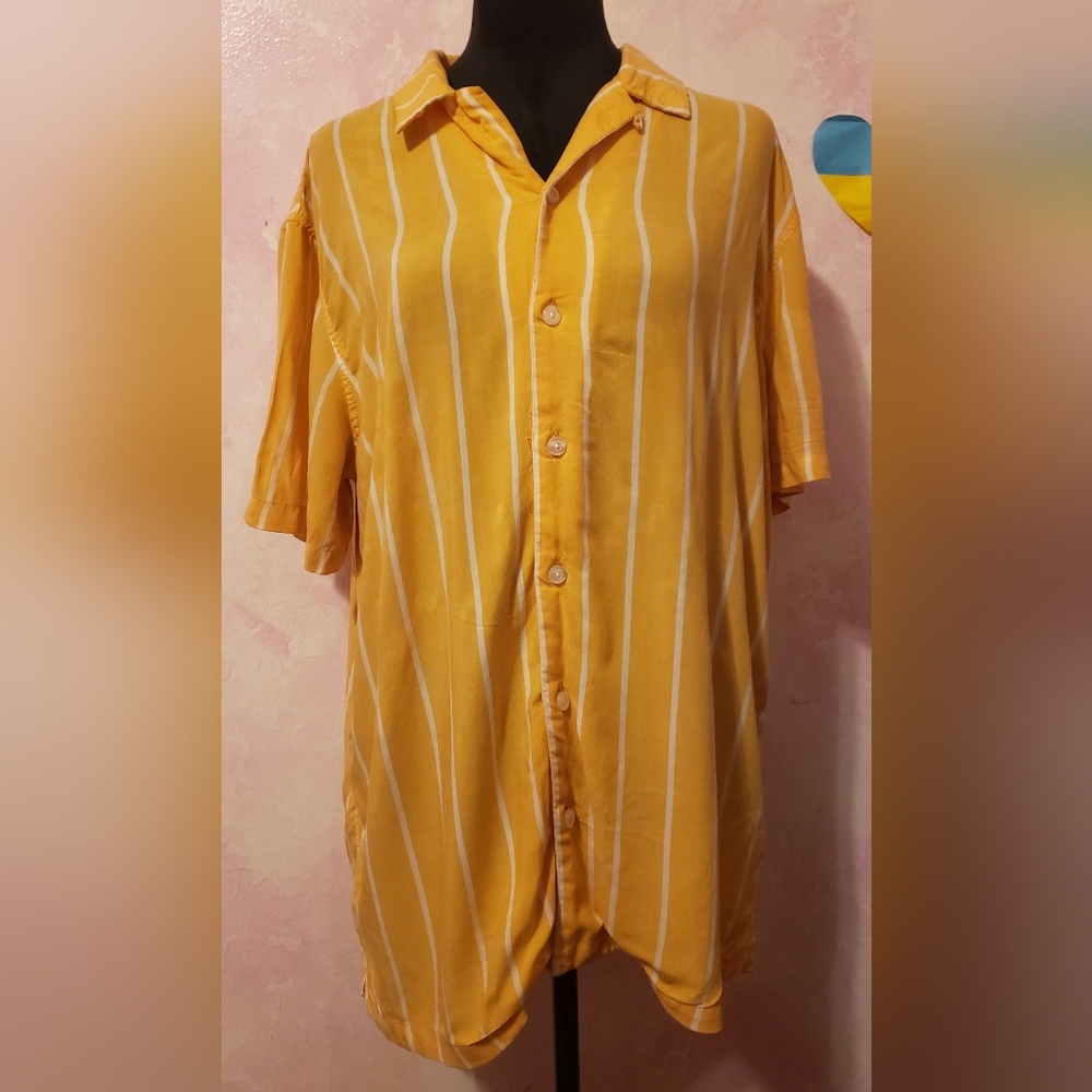 Yellow Striped Men's Shirt